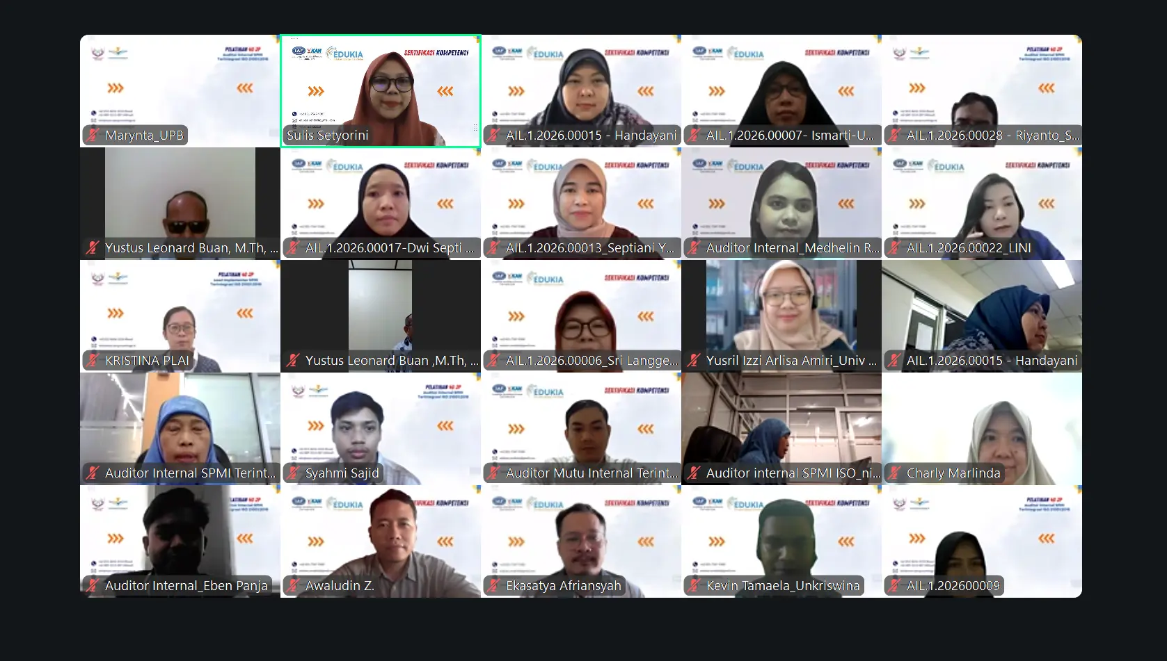 Sertifikasi Auditor Internal SPMI Terintegrasi ISO 21001: LSP EDUKIA Perkuat Budaya Mutu Pendidikan Tinggi