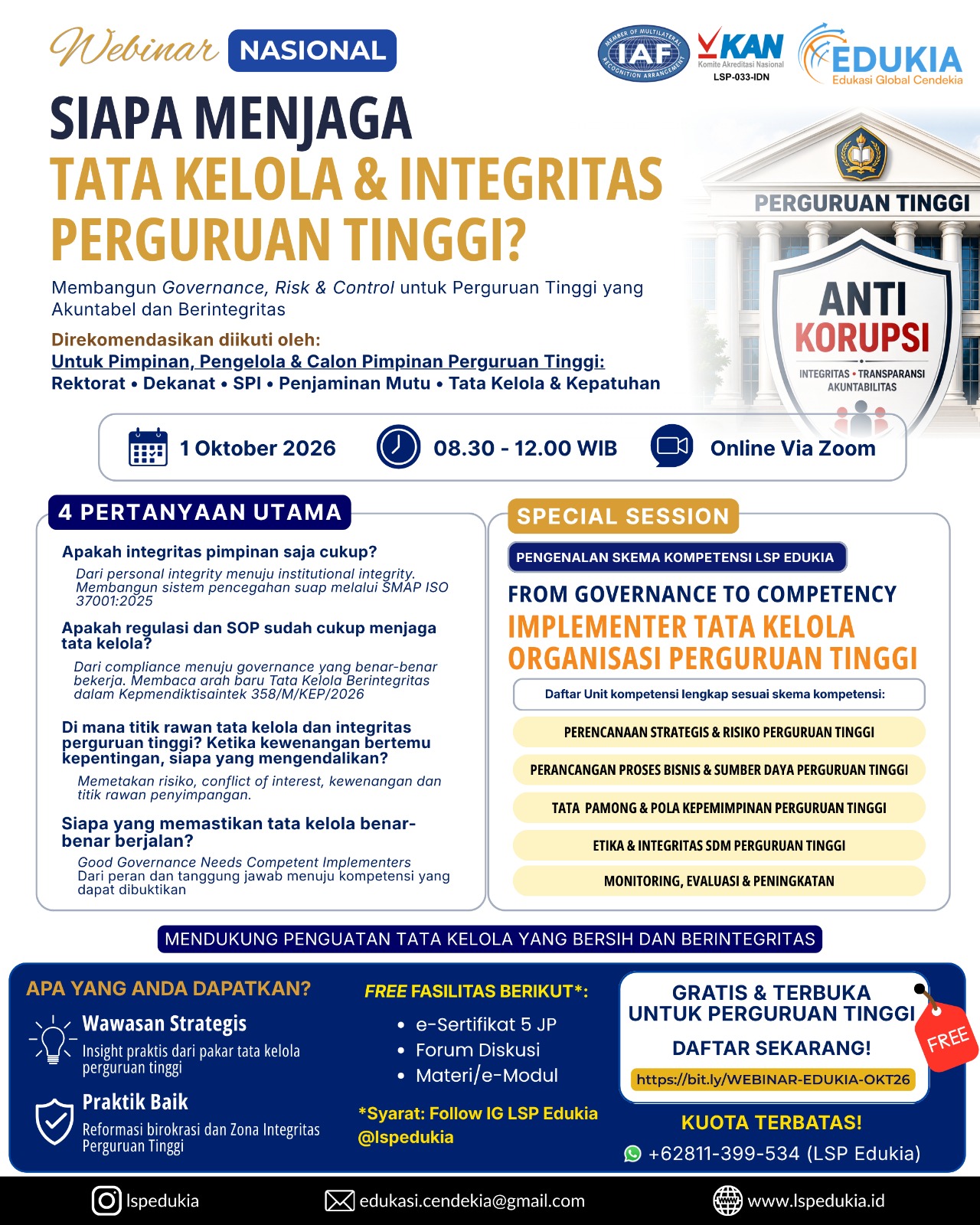 SIAPA MENJAGA TATA KELOLA & INTEGRITAS PERGURUAN TINGGI?